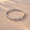 Bracelet jonc grain de café fermoir invisible – Doré & argenté