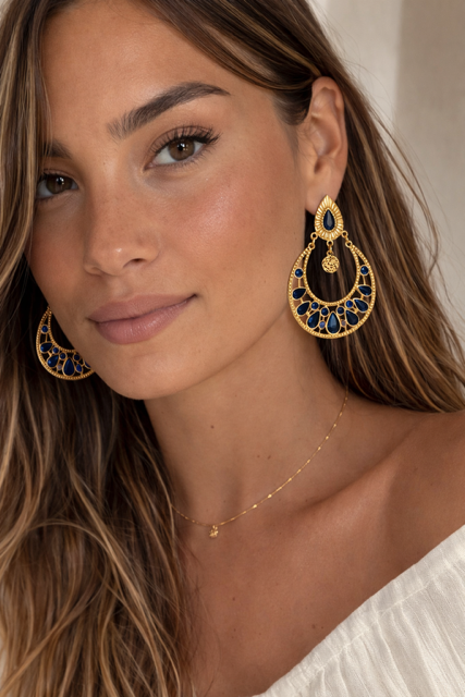 Boucles d’oreilles Trésor – Éclat Royal Émeraude & Saphir