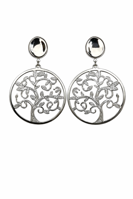 Boucles d’oreille Arbre de vie - Elégance dorée et argentée