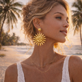 Boucles d’oreilles Soleil doré – Esprit plage & été chic